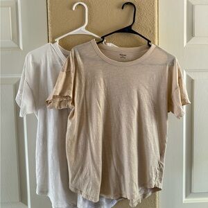 Madewell light pink and White T-Shirt Set
